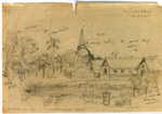 Figure 10.1 Pencil sketch of Nakhon Pathom with Phra Pathom Chedi in distance.