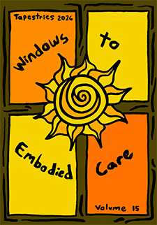 Cover art: A four pane window in colors of yellow and orange with a swiriing orange and yellow sun in the center